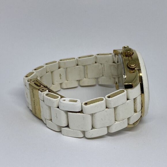 Michael Kors Mercer MK-5889 Womens White Silicone Analog Dial Quartz Watch VK426 - Picture 12 of 12